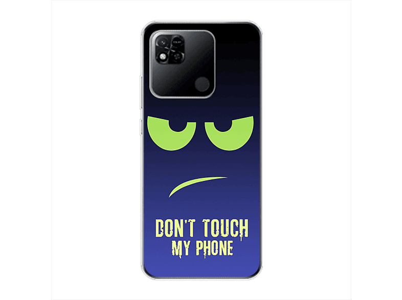 KÖNIG DESIGN Case, Backcover, Xiaomi, Redmi 10A, Dont Touch My Phone Grün Blau