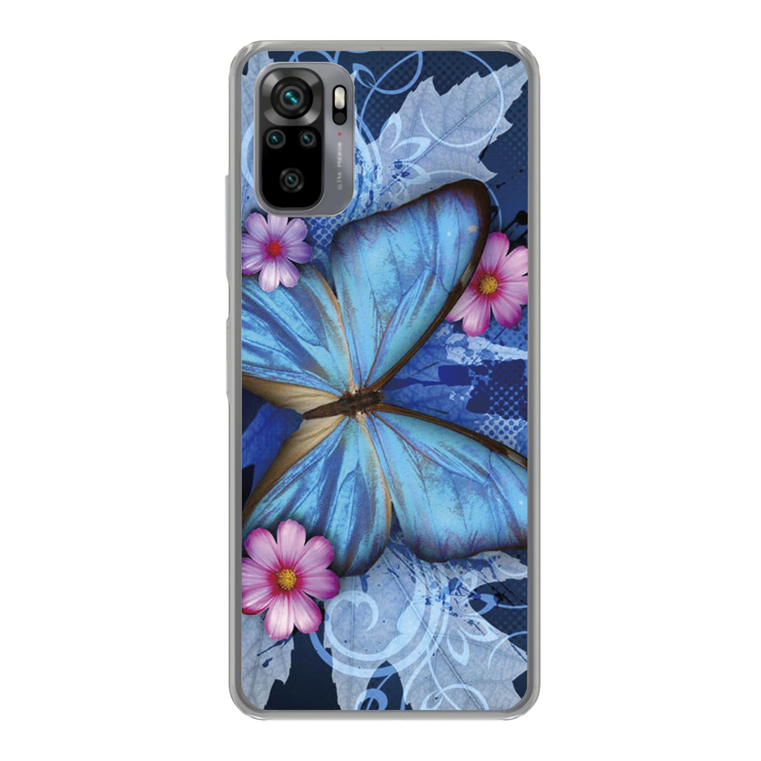 Redmi DESIGN Backcover, Case, KÖNIG Note Xiaomi, Blau 10S, Schmetterling