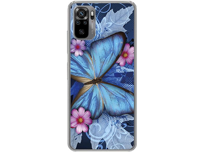 Redmi DESIGN Backcover, Case, KÖNIG Note Xiaomi, Blau 10S, Schmetterling