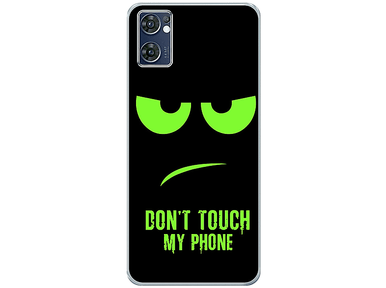 KÖNIG DESIGN Case, Backcover, Oppo, Find X5 Lite, Dont Touch My Phone Grün