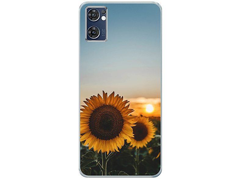 KÖNIG DESIGN Case, Backcover, Oppo, Find X5 Lite, Sonnenblumen