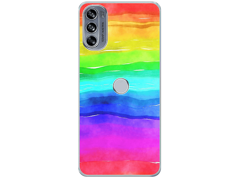 KÖNIG DESIGN Case, Backcover, Motorola, 30 Moto Pro, Edge Regenbogen