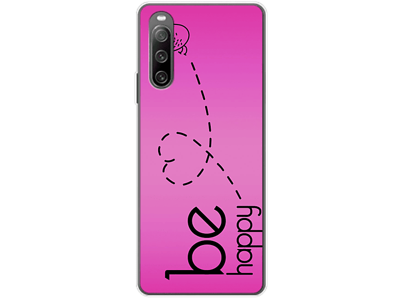 KÖNIG DESIGN Case, Backcover, Sony, Xperia 10 IV, Be Happy Pink