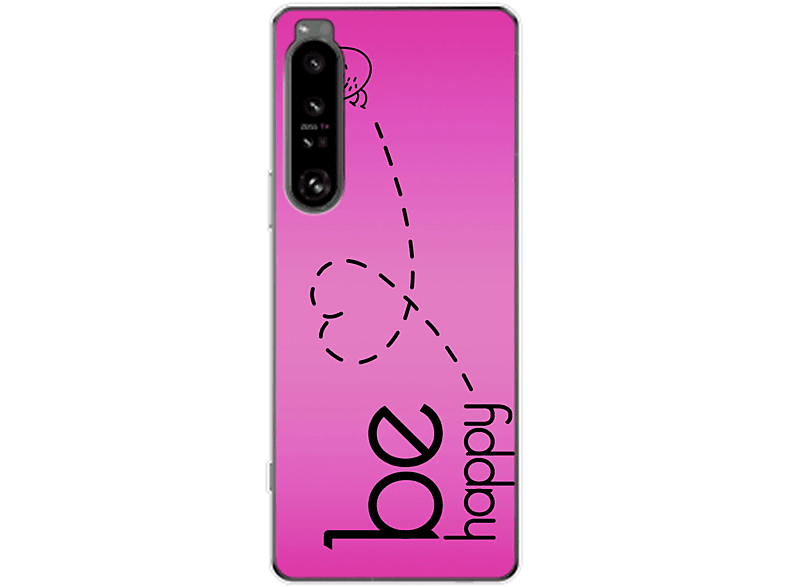 KÖNIG DESIGN Case, Backcover, Sony, Xperia 1 IV, Be Happy Pink