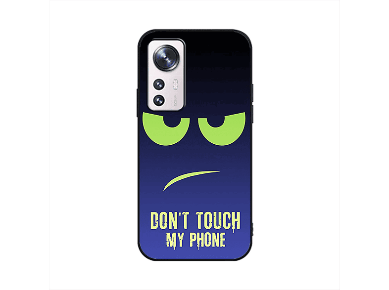 KÖNIG DESIGN Case, Backcover, Xiaomi, 12 Pro, Dont Touch My Phone Grün Blau