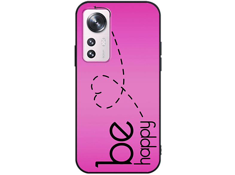 KÖNIG DESIGN Case, Backcover, Xiaomi, 12 Pro, Be Happy Pink