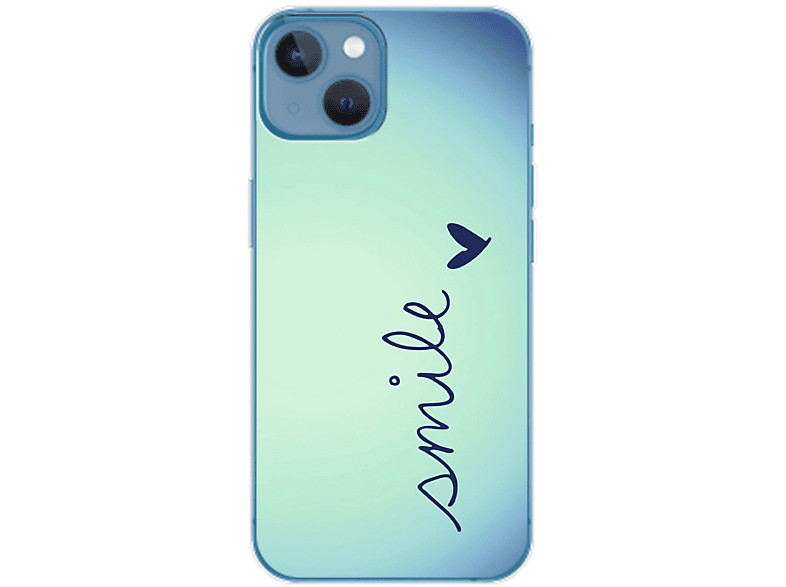 KÖNIG DESIGN Case, Backcover, iPhone Blau Apple, Smile Plus, 14