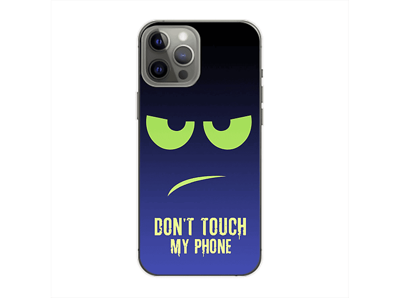 KÖNIG DESIGN Case, Backcover, Apple, iPhone 14 Pro Max, Dont Touch My Phone Grün Blau
