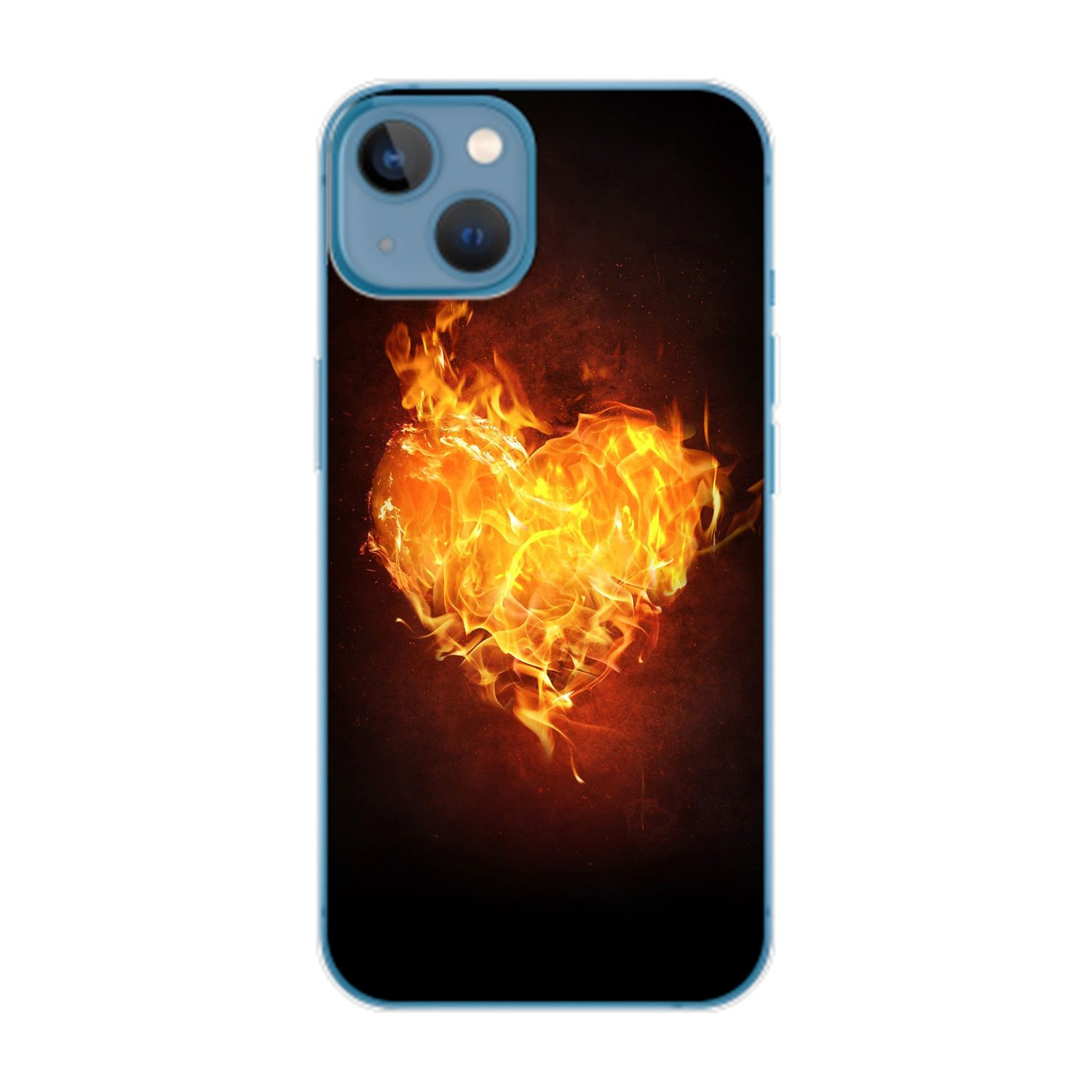 Plus, Brennendes DESIGN KÖNIG Case, iPhone 14 Backcover, Apple, Herz