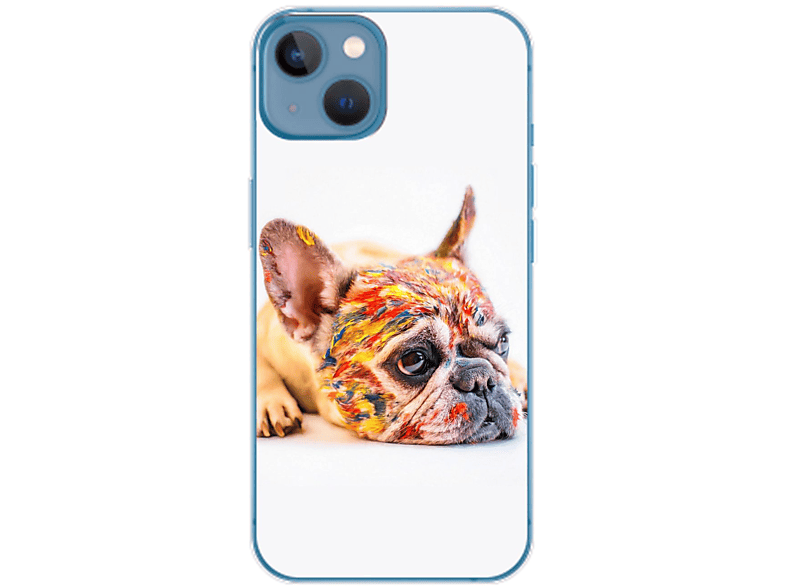 KÖNIG DESIGN Case, Plus, Bulldogge Backcover, iPhone Apple, 14 Bunt