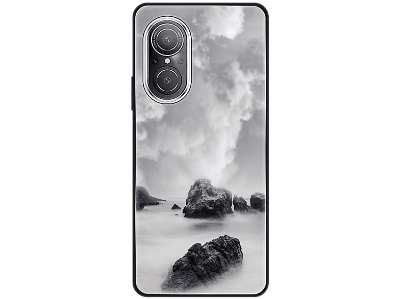 KÖNIG 9 SE, DESIGN Backcover, nova Huawei, Case, Felsen Wolken