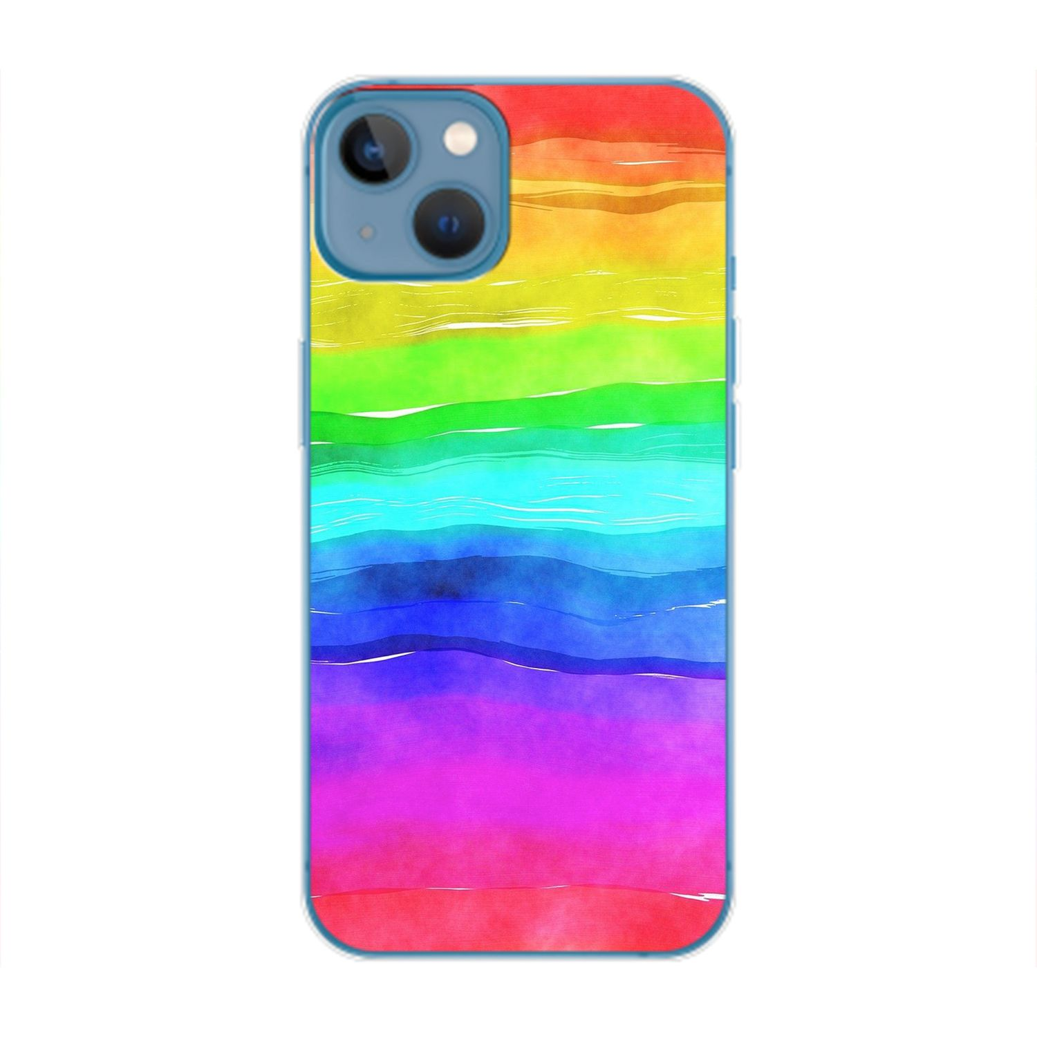 DESIGN iPhone 14 Case, Regenbogen Apple, Backcover, KÖNIG Plus,