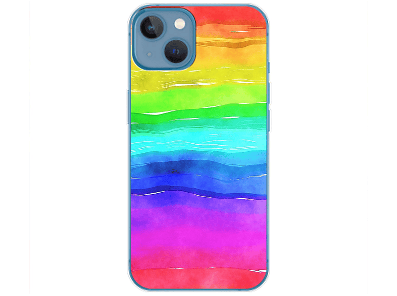 KÖNIG DESIGN Case, iPhone Backcover, Plus, 14 Apple, Regenbogen