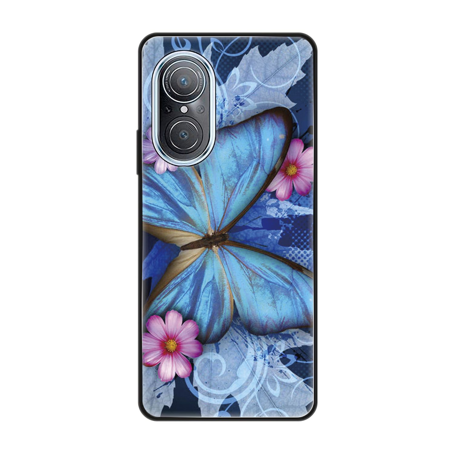 KÖNIG DESIGN Case, Backcover, Huawei, nova SE, Blau Schmetterling 9