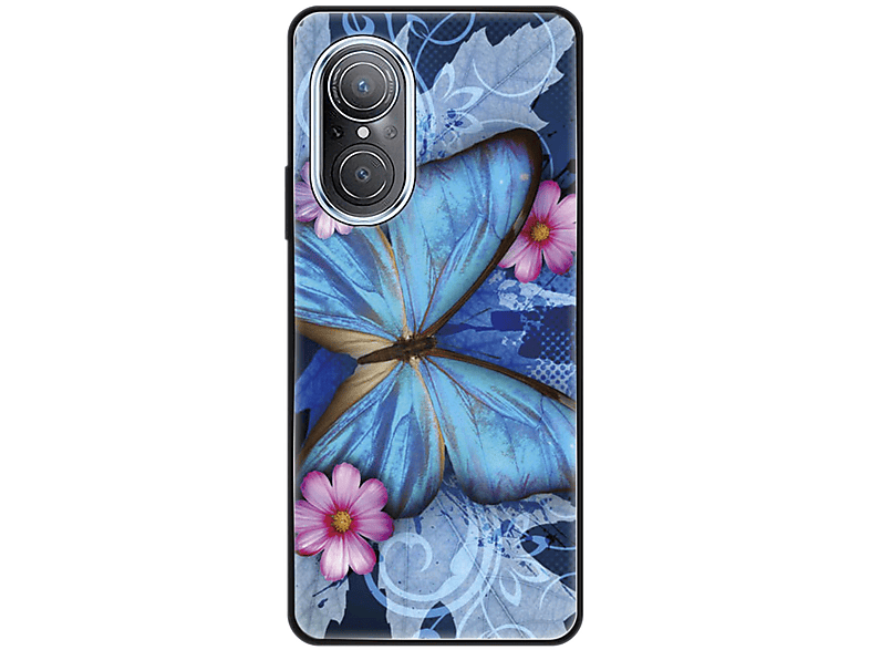 Schmetterling KÖNIG DESIGN 9 Blau Backcover, Case, SE, Huawei, nova