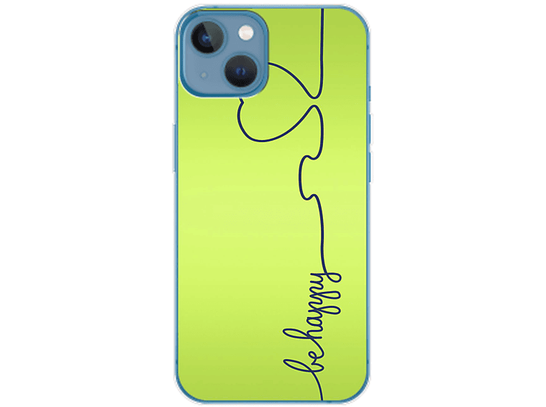 KÖNIG DESIGN Case, Backcover, Apple, Be Happy Grün 14 iPhone Plus