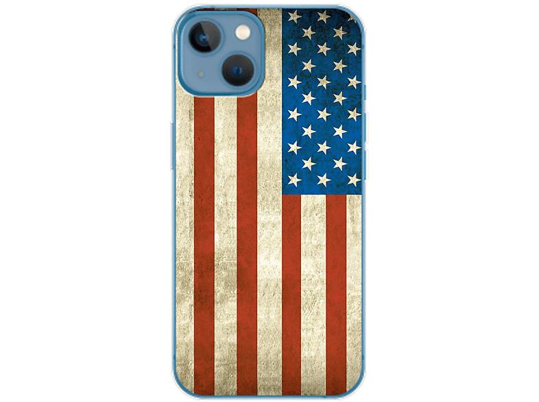 KÖNIG DESIGN Case, Apple, 14 Flagge USA iPhone Backcover, Plus