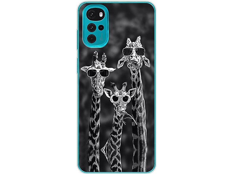 KÖNIG DESIGN Case, Backcover, Motorola, Moto G22, 3 Giraffen | Backcover