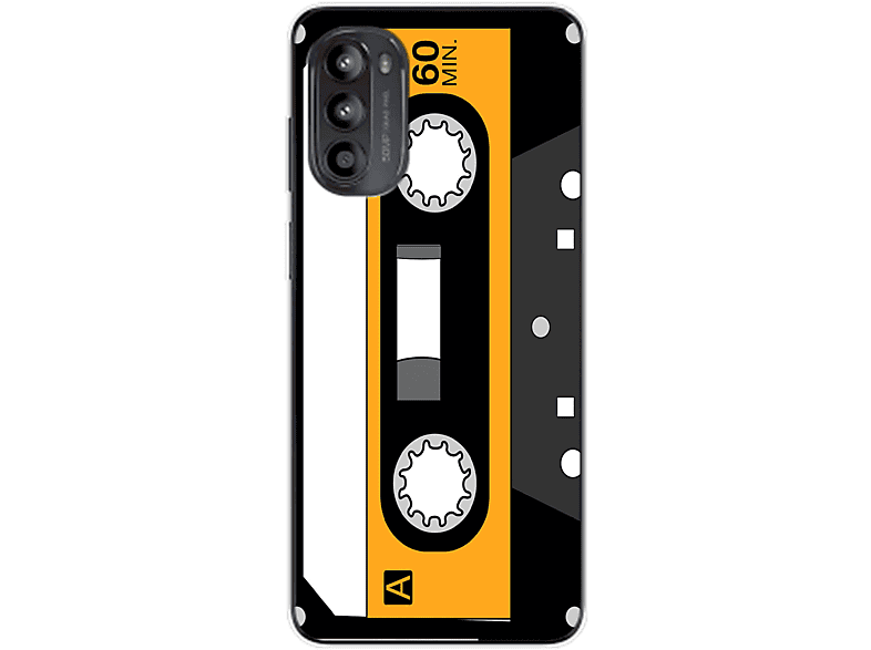KÖNIG DESIGN Case, Backcover, Motorola, Moto G62, Retro Kassette