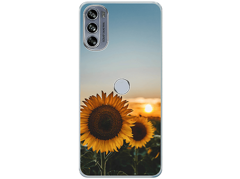KÖNIG DESIGN Case, Backcover, Sonnenblumen Motorola, Edge Moto 30 Pro