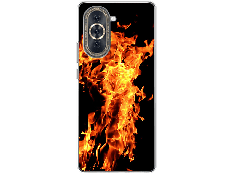 KÖNIG DESIGN nova Huawei, 10, Case, Feuer Backcover