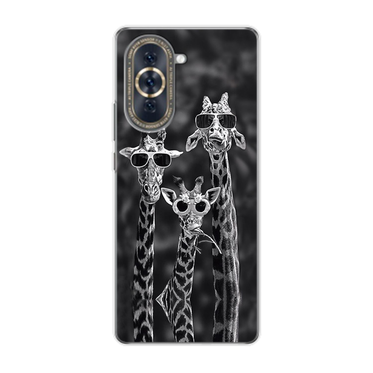 3 Backcover, KÖNIG Giraffen 10, DESIGN Huawei, nova Case,