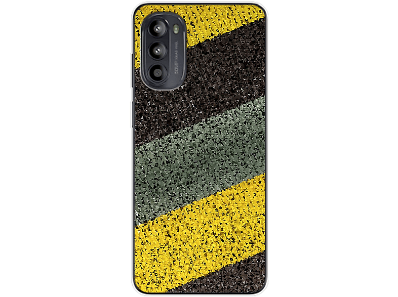 KÖNIG DESIGN Case, Backcover, Motorola, Moto G62, Streifen Abstrakt