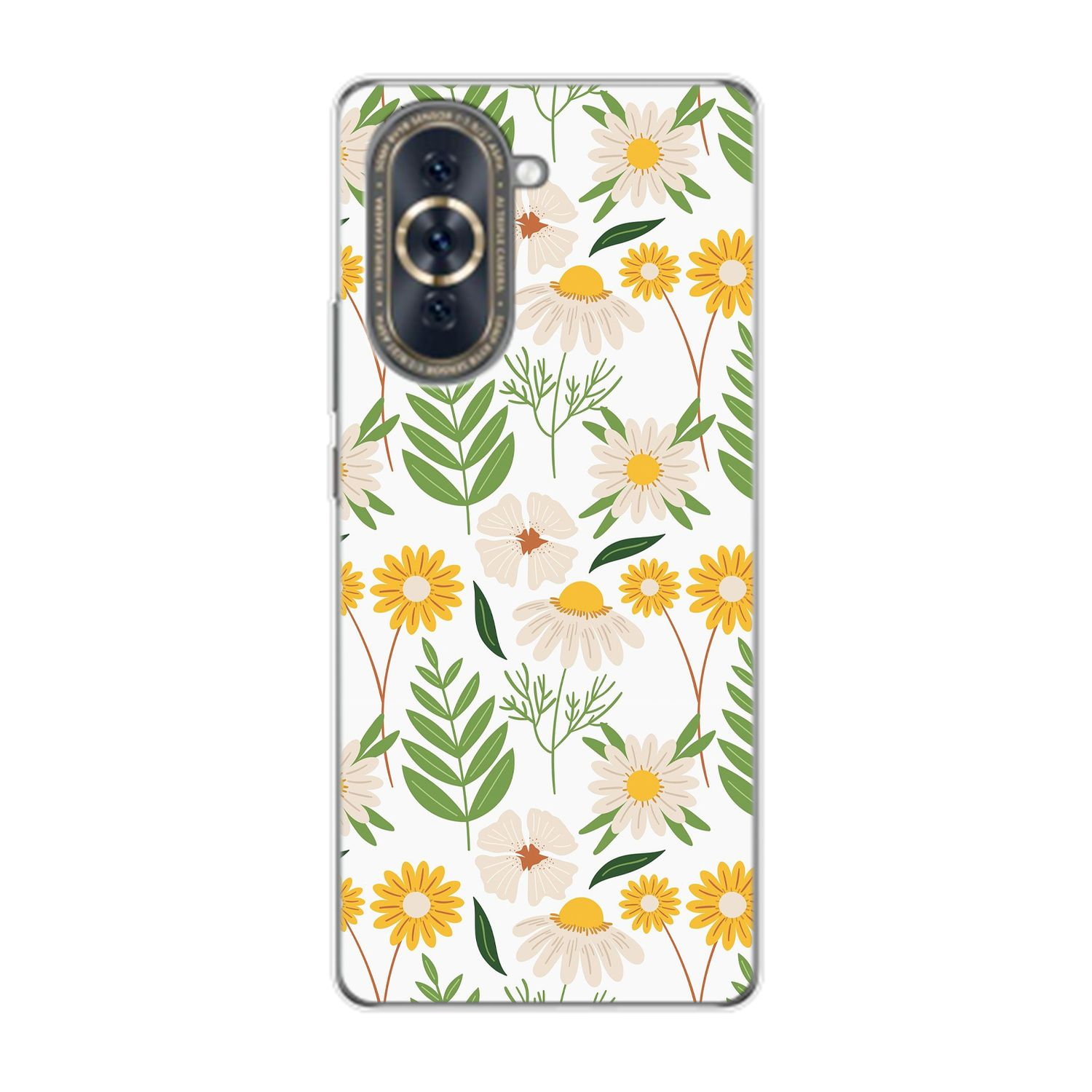 KÖNIG DESIGN Case, Backcover, Huawei, 2 nova 10, Blumenmuster