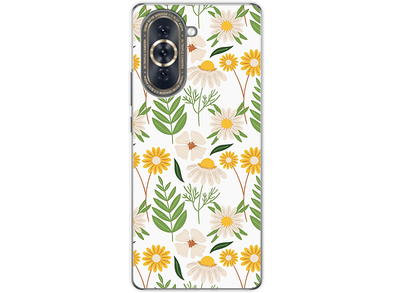 KÖNIG DESIGN Case, Backcover, Huawei, nova 10, Blumenmuster 2