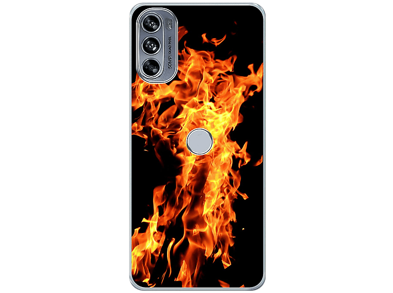 KÖNIG DESIGN Case, Backcover, Motorola, Moto Edge 30 Pro, Feuer