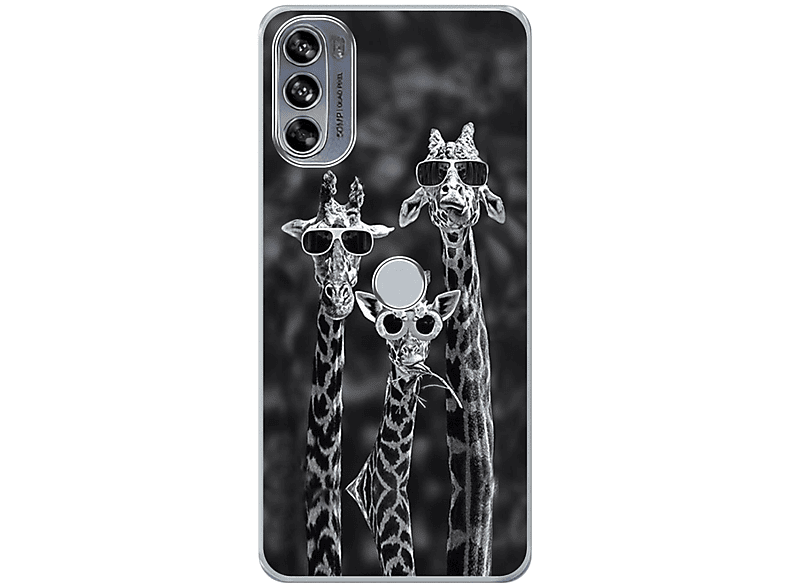 KÖNIG DESIGN Case, Backcover, Motorola, Moto Edge 30 Pro, 3 Giraffen | Backcover
