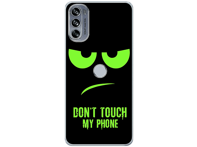 KÖNIG DESIGN Case, Backcover, Motorola, Moto Edge 30 Pro, Dont Touch My Phone Grün