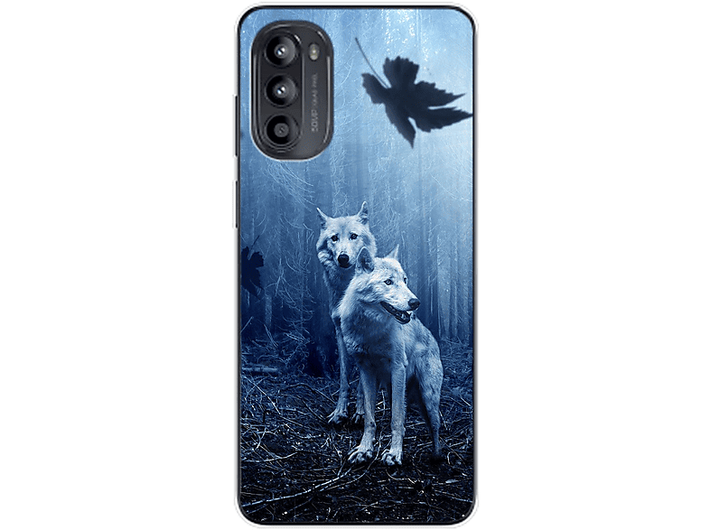 KÖNIG DESIGN Case, Backcover, Motorola, Moto G62, Wölfe