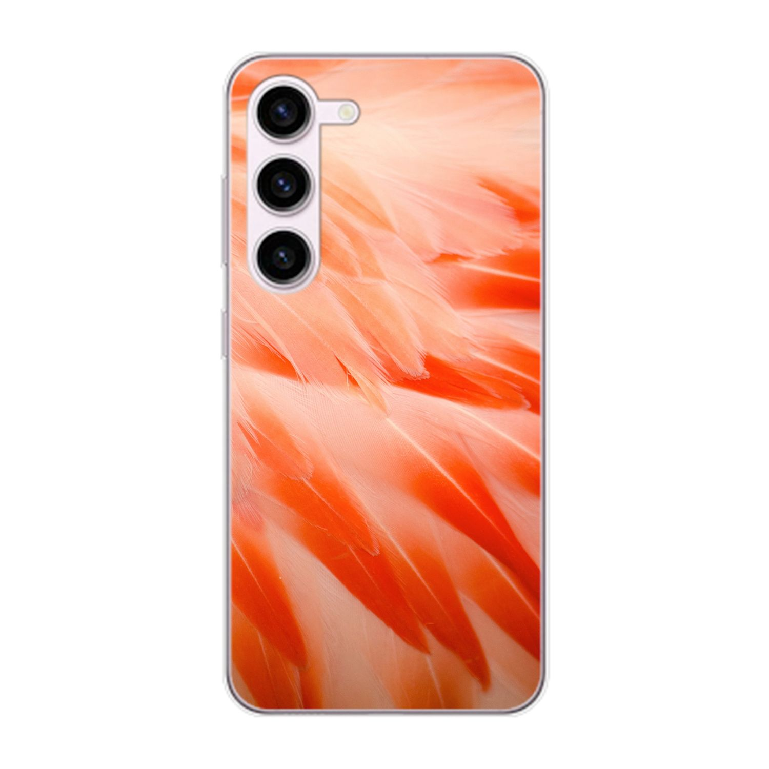 DESIGN Case, S23 Samsung, Galaxy Backcover, KÖNIG Plus, Flamingo Federn