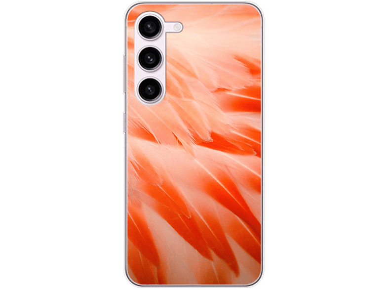 KÖNIG Federn S23 Galaxy Plus, Samsung, Backcover, Flamingo Case, DESIGN
