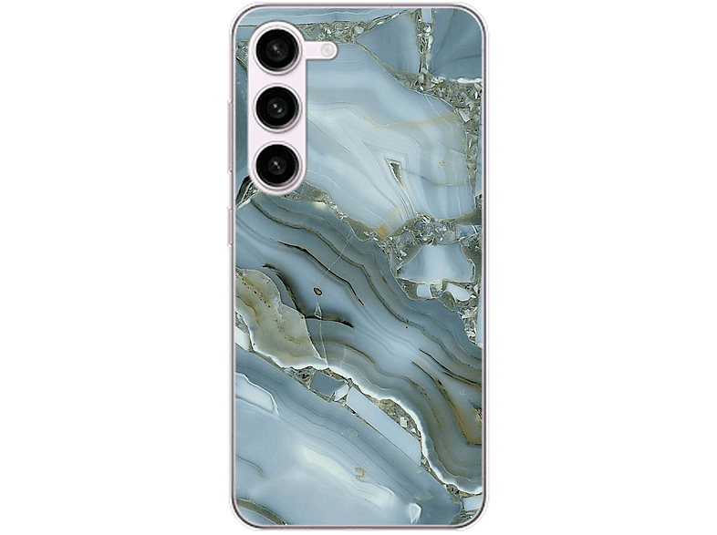 KÖNIG DESIGN Case, Blau S23 Samsung, Galaxy Marmor Plus, Backcover