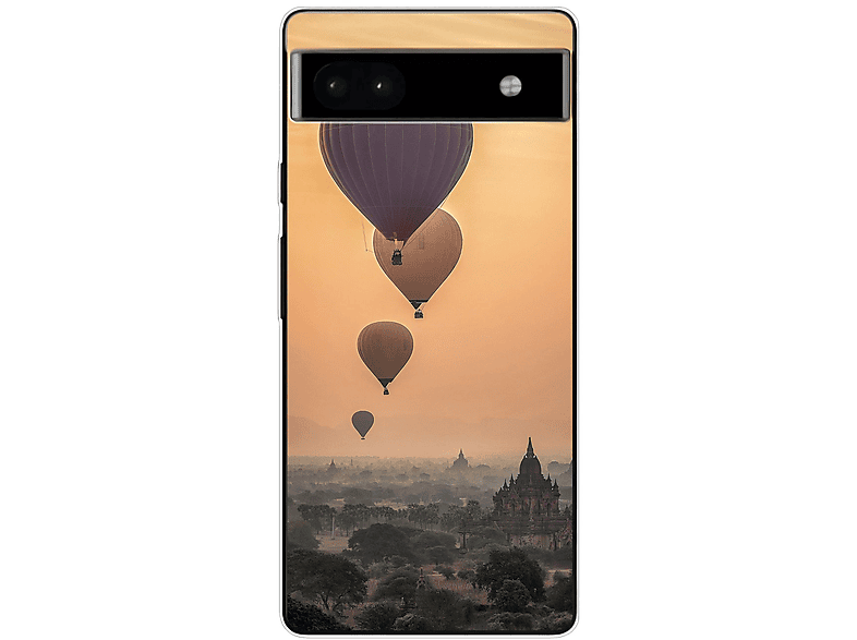 KÖNIG DESIGN Case, Backcover, Google, Pixel 6A, Heißluftballons