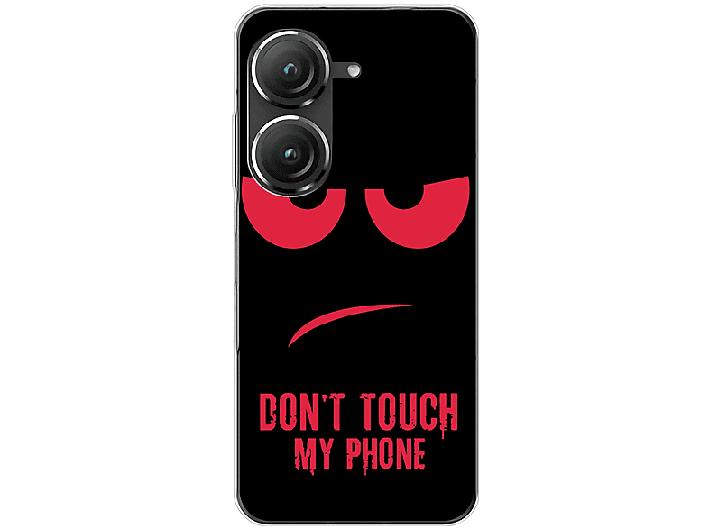 KÖNIG DESIGN Case, Backcover, Asus, Zenfone 9, Dont Touch My Phone Rot