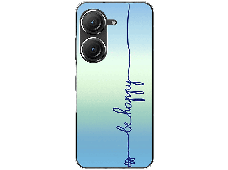 KÖNIG DESIGN Case, Backcover, Asus, Zenfone 9, Be Happy Blau