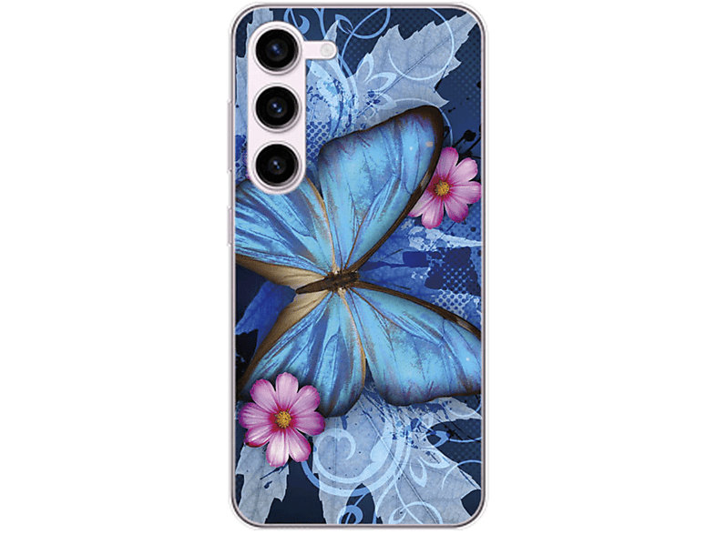 KÖNIG DESIGN Case, Backcover, S23, Samsung, Galaxy Schmetterling Blau