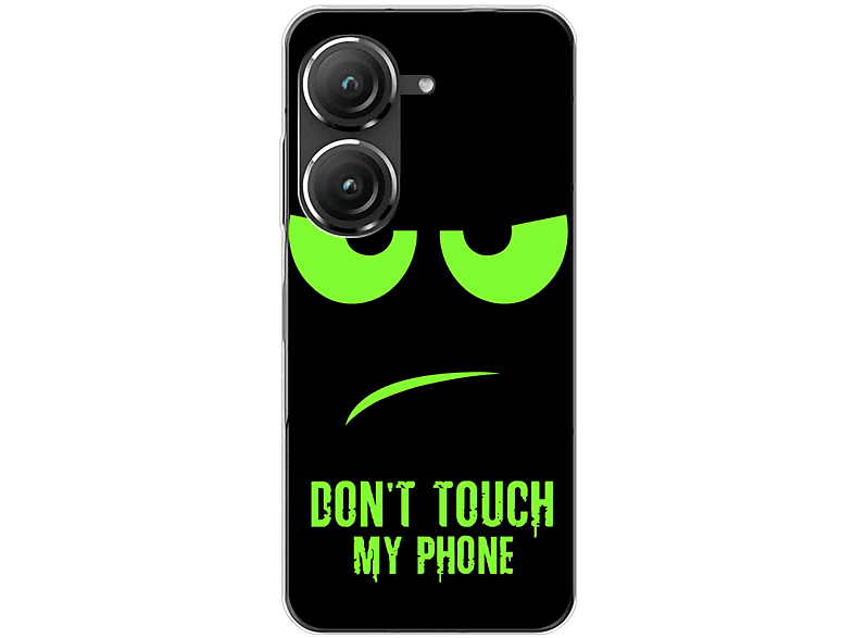 KÖNIG DESIGN Case, Backcover, Asus, Zenfone 9, Dont Touch My Phone Grün