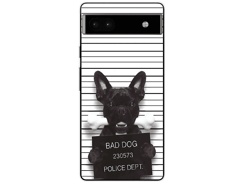 KÖNIG DESIGN Case, Backcover, Bad Google, Bulldogge Dog Pixel 6A