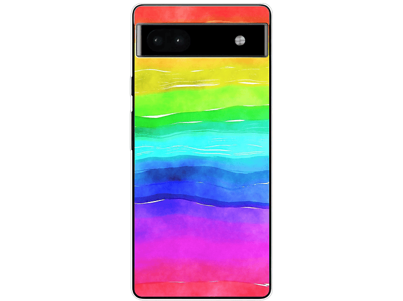 Pixel Backcover, Google, DESIGN Regenbogen Case, 6A, KÖNIG