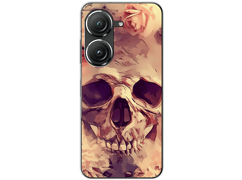 KÖNIG Zenfone Totenkopf Asus, Case, Backcover, 9, DESIGN Blumen