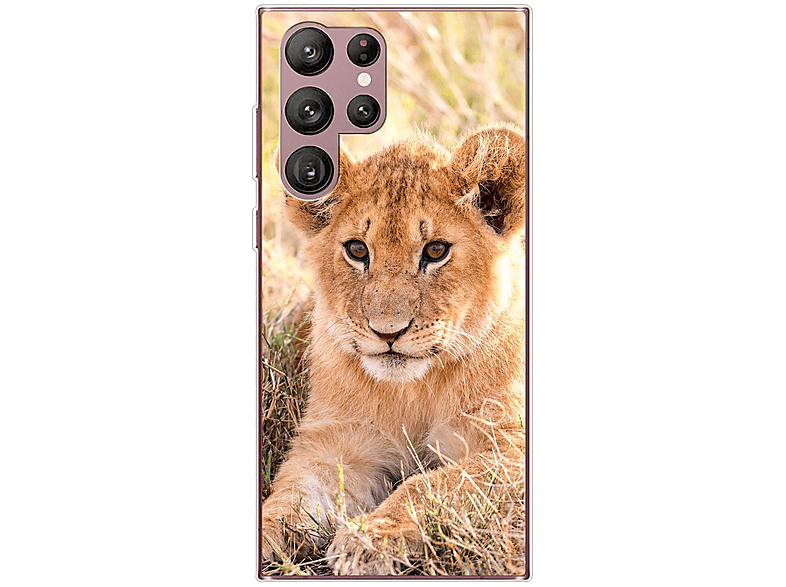 KÖNIG DESIGN Case, Backcover, Samsung, Galaxy S22 Ultra 5G, Löwen Baby
