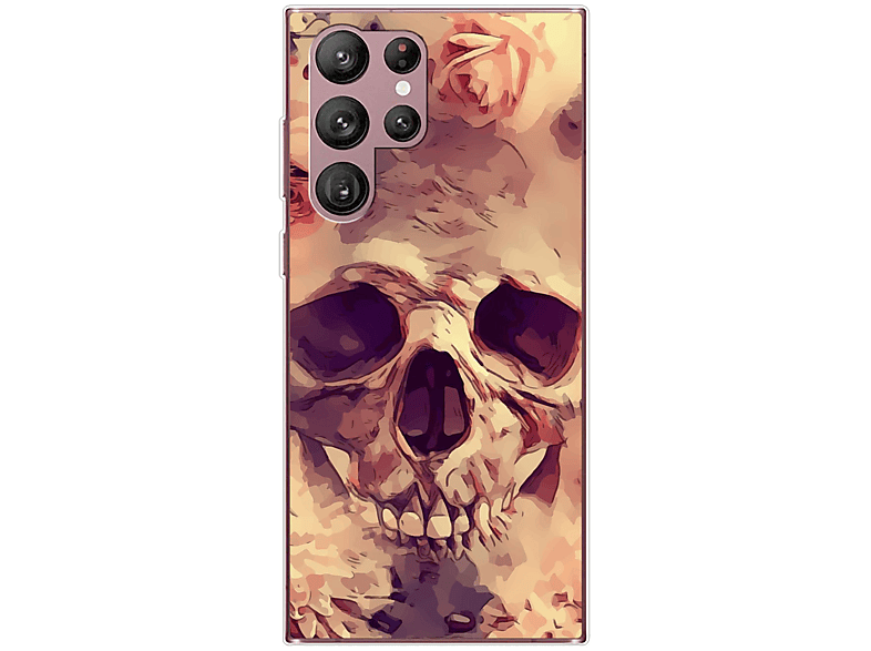 Ultra Case, Blumen Totenkopf S22 Backcover, KÖNIG DESIGN Galaxy 5G, Samsung,