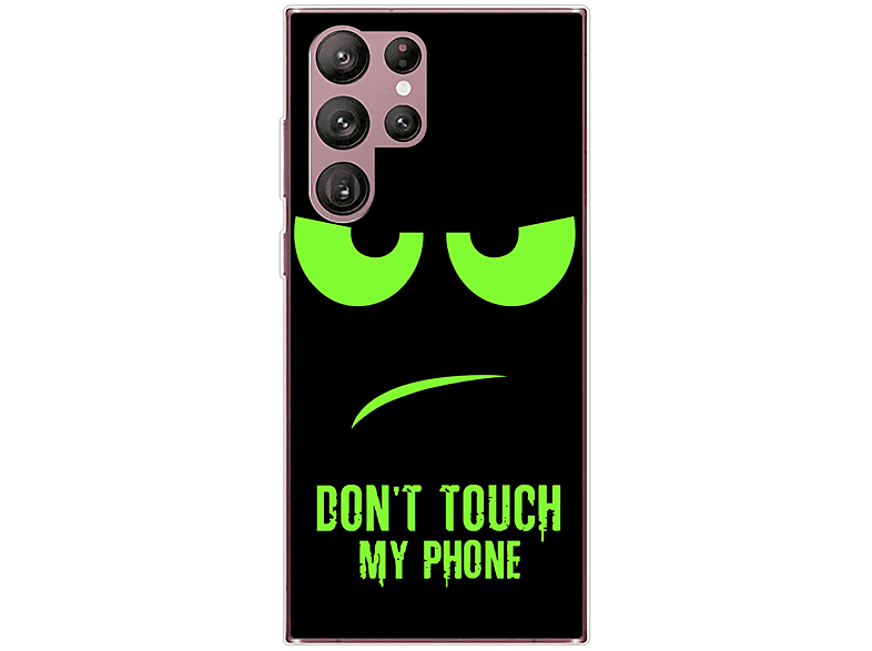 KÖNIG DESIGN Case, Backcover, Samsung, Galaxy S22 Ultra 5G, Dont Touch My Phone Grün