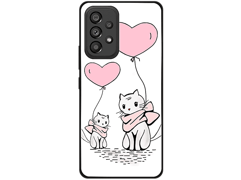 KÖNIG DESIGN Katzen Backcover, Liebe 5G, Galaxy Samsung, Case, A53