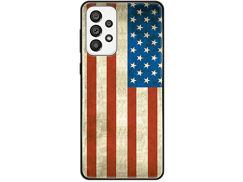 KÖNIG DESIGN Case, Backcover, Samsung, Galaxy A73 5G, USA Flagge