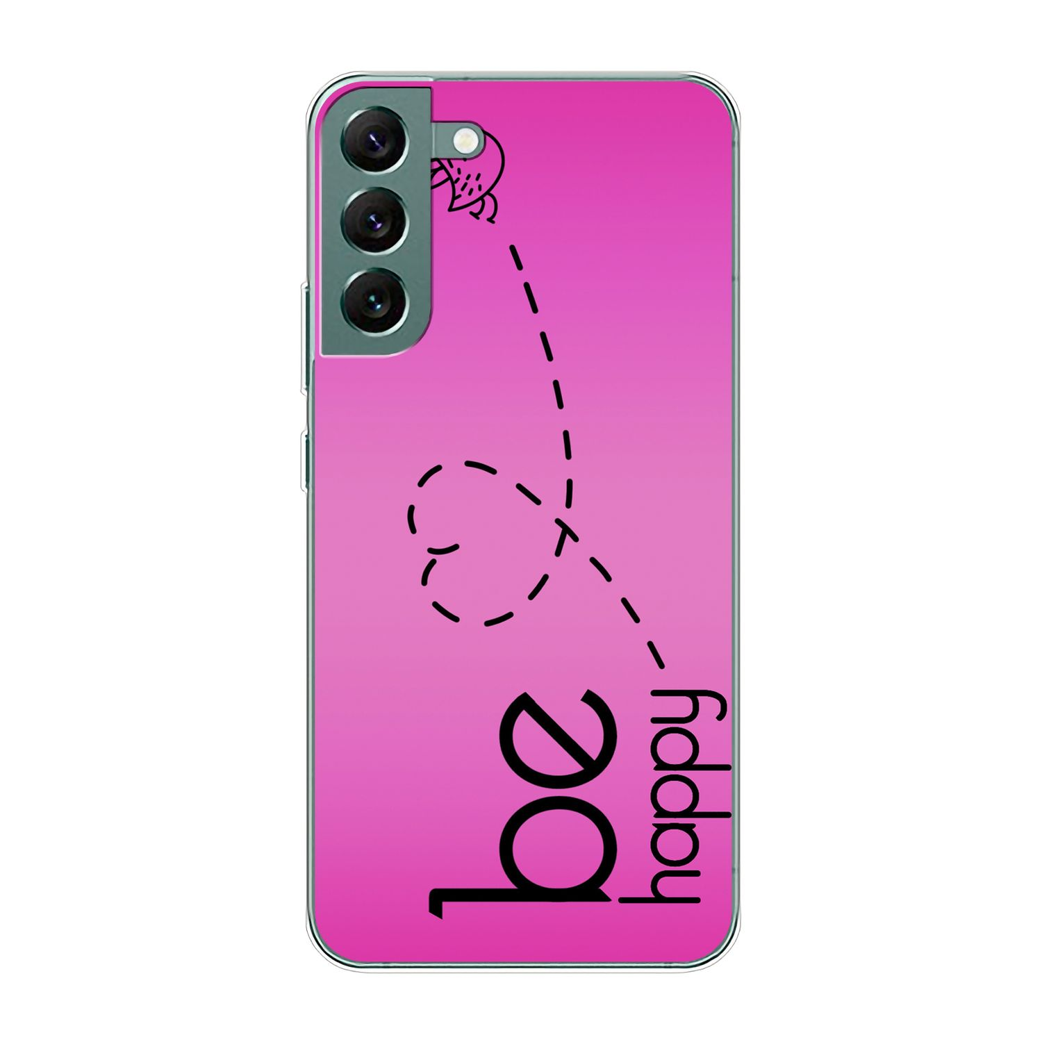 Galaxy Case, S22 DESIGN 5G, Happy Be Backcover, Pink Samsung, KÖNIG Plus